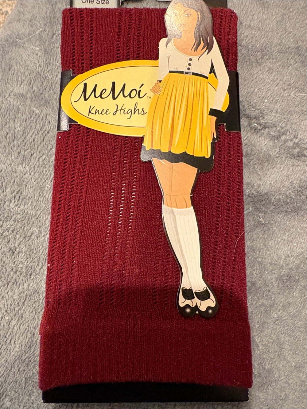 MeMoi Burgundy Knit Knee-Highs